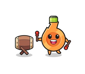 whistle muslim cartoon is beating the bedug