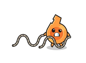 illustration of whistle doing battle rope workout