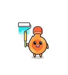 the whistle painter mascot with a paint roller