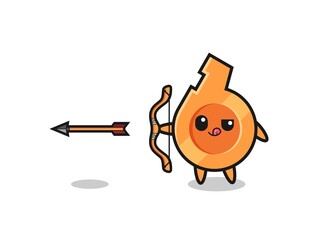 illustration of whistle character doing archery