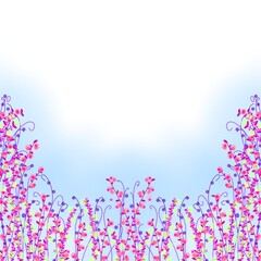 ボタニカル背景　パープル系