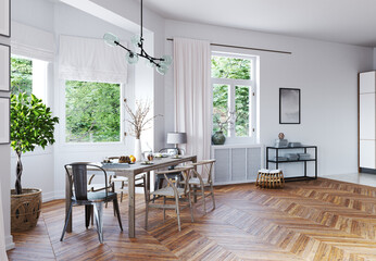 modern dining room.