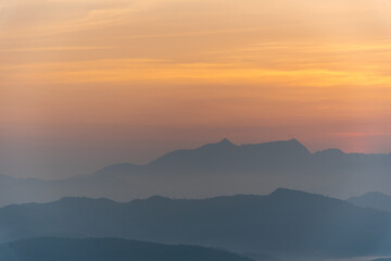 Fototapeta premium Orange and red mountain view beautiful background image