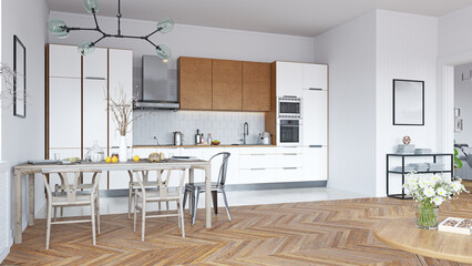 modern kitchen interior.