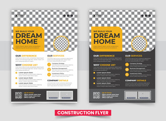 Creative Construction Flyer Template Design