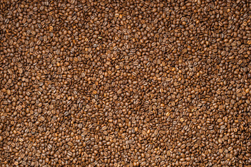 Background from fresh roasted aromatic coffee beans.