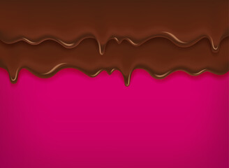 Obraz premium Fluid hot chocolate vector banner with vopy space