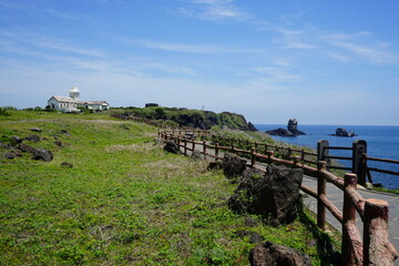 Fototapeta na wymiar a wonderful seascape with seaside walkway