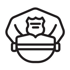 police hat line icon