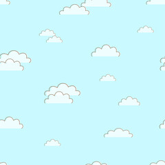 Seamless pattern of sky and clouds