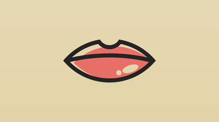 Flat Lips Logo Template Vector. Lips Logo Design Concept