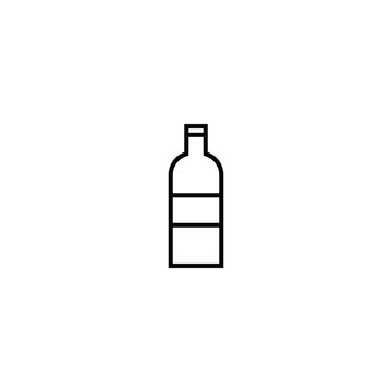 Food and drinks concept. Modern outline symbol and editable stroke. Vector line icon of bottle of wine