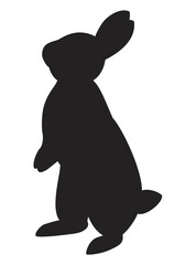 うさぎのシルエットのベクターイラスト