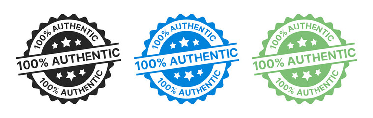 100% authentic stamp vector illustration.