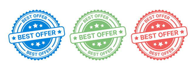 Best offer rubber stamp vector illustration.