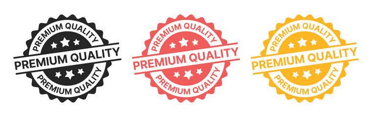 Premium quality seal or label sticker icon set.