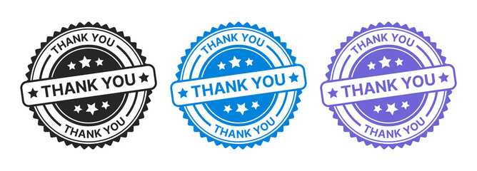 Thank you stamp vector set.