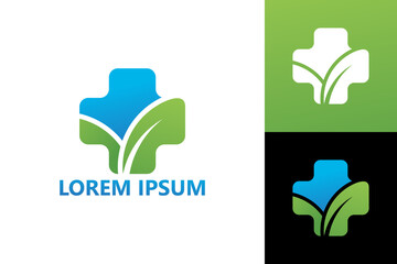 Nature medical logo template design vector