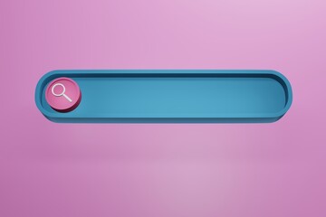 Blank search bar for web . 3D Render simple search website 