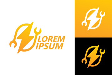 Electric repair logo template design vector