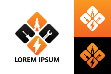 Electric repair logo template design vector