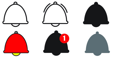 set of notification bells icons vector