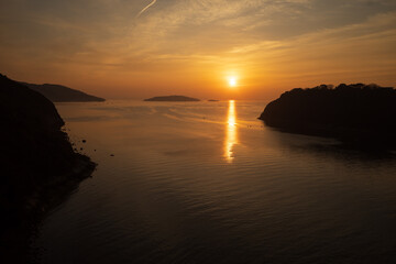 日本の岡山県備前市の頭島の美しい風景