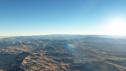 view from a beautiful planet, beautiful space background 3d render