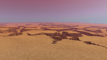 view from a beautiful planet, beautiful space background 3d render
