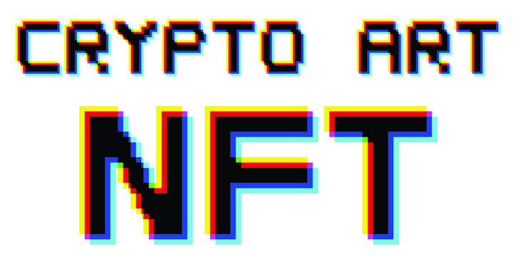 Nft . Modern crypto art background . Vector design clogo . Abstract contemporary art . 