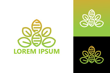 Plant DNA logo template design vector