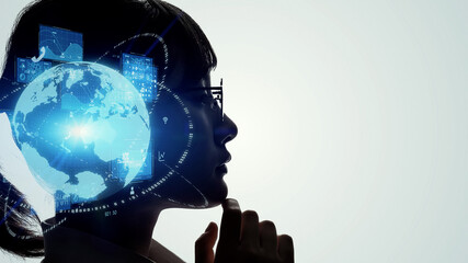 Education technology concept. EdTech. AI (Artificial Intelligence). Digital transformation.