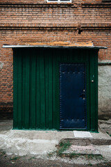 Orenburg, facades of old residential buildings in the city center