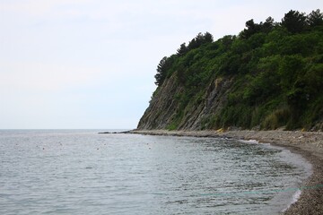 dirty black sea beach