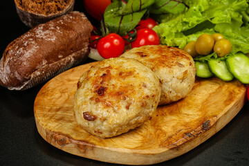Homemade roasted cutlet minced meat