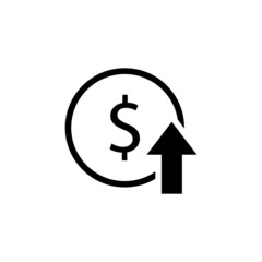 Dollar cost increase icon