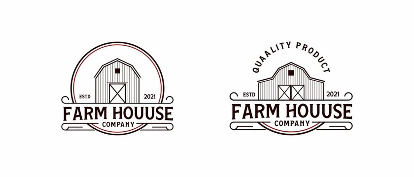Modern home land agriculture logo, farm house logo design vector posters  for the wall • posters brand, earth, lifestyle | myloview.com