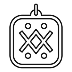 Greek amulet icon outline vector. Hand ox