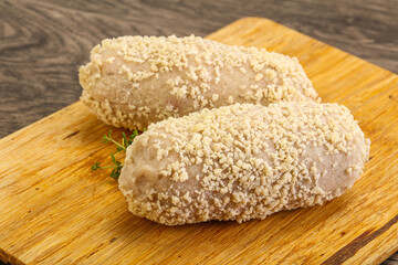 Raw chicken cutlet for roast