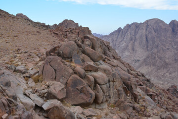 Egypt. View from Mount Sinai in the morning at sunrise.