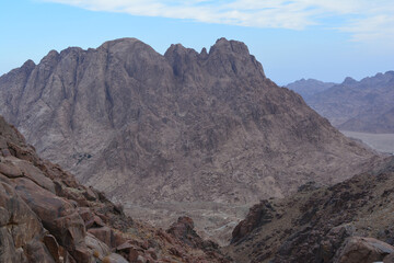 Egypt. View from Mount Sinai in the morning at sunrise.