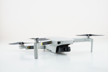 close up of a drone on white background 