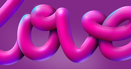 Love sign. Happy Valentine's Day. Mother's day. Romantic 3d illustrations. Love letters