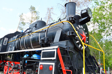 Obraz premium Elements of a vintage steam locomotive