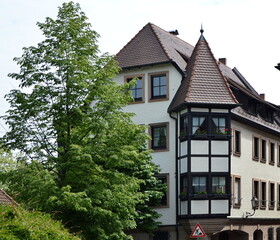 Historisches Bauwerk in der Altstadt von Nürnberg, Franken, Bayern