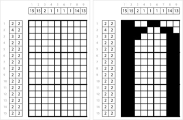Fototapeta premium Alphabet n Lowercase Nonogram Pixel Art M_2112001