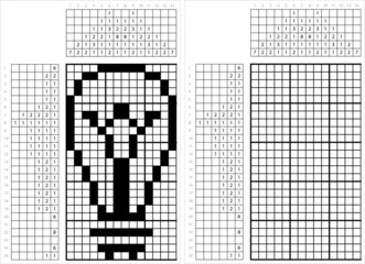 Fototapeta premium Bulb Icon Nonogram Pixel Art M_2112003
