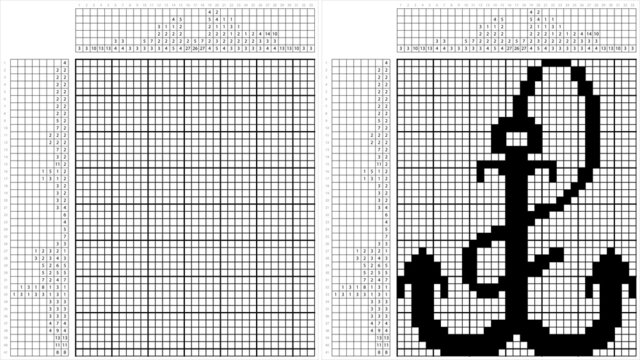 Anchor Icon Nonogram Pixel Art M_2112001
