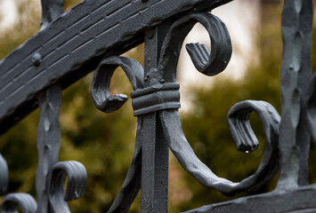 wrought iron fence macro photo