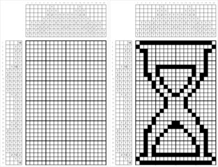 Fototapeta premium Hourglass Icon Nonogram Pixel Art M_2112001